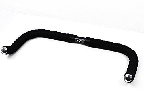 Bullhorn Fixie Singlespeed Lenker 400mm breit Schwarz mit Lenkerband Schwarz von Permanent-Fahrrad