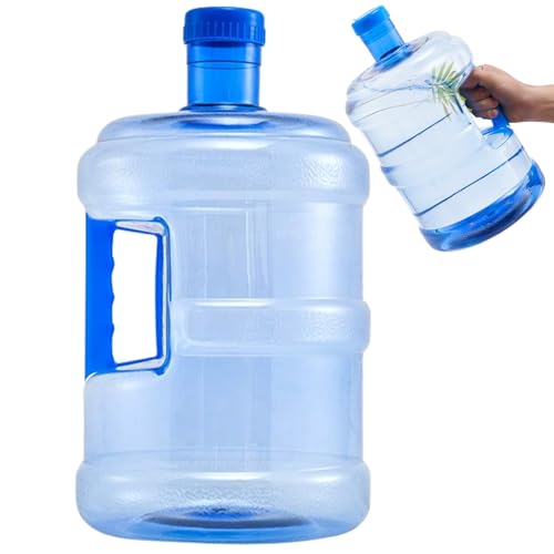 Wasserspender Flasche, 7,5 l Wasserkrug mit Griff transparenter Wasserbehälter mit Schraubkappe PET PETABLE TROGABLE WASSER Tank für Haus im Haus im Haus im Haus im Freien, Gallone Wasserflasche von Pesoncarl