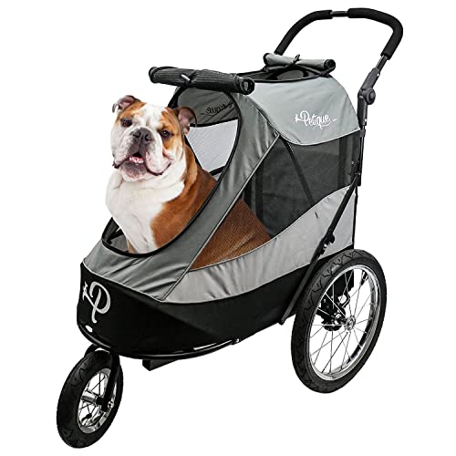 Petique Trailblazer Jogger, Dog Cart for Medium Size Pets, Ventilated Pet Stroller for Cats & Dogs, Gray von Petique