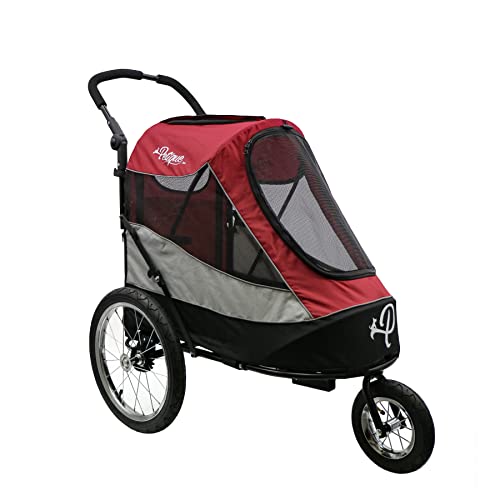 Petique Trailblazer Jogger, Dog Cart for Medium Size Pets, Ventilated Pet Stroller for Cats & Dogs, Red von Petique