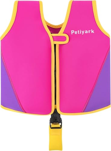 Petiyark Schwimmweste Kinder 3-6 Jahre, Kinder Schwimmweste 18-30kg, Ideale Schwimmhilfe Neopren mit Einstellbare Sicherheits Straps für Jungen und Mädchen-M von Petiyark