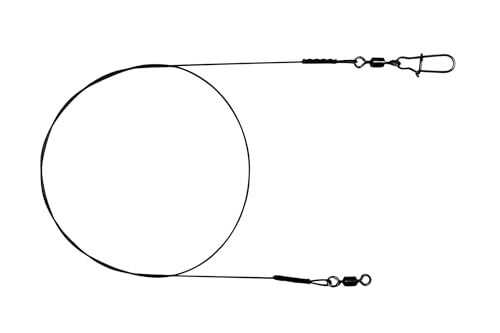 PetrisCatch 2er Set geflochtene 1x7 Titan Vorfächer mit Karabiner, 40cm, 12kg, 0,39mm, Hecht von Petri's Catch 2016