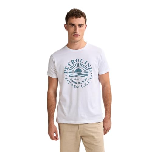 Petrol Industries - T-Shirt mit Aufdruck Dolphincrest Weiß L von Petrol Industries
