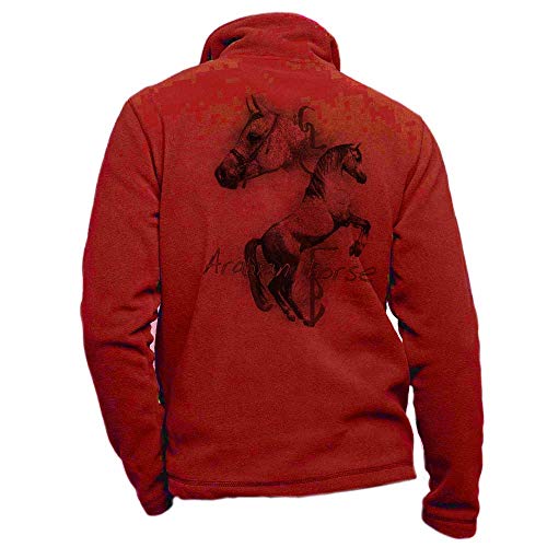 Rotes Reiter-Fleece mit ausfallendem Pferd - Reitkleidung Größe L von Pets-easy