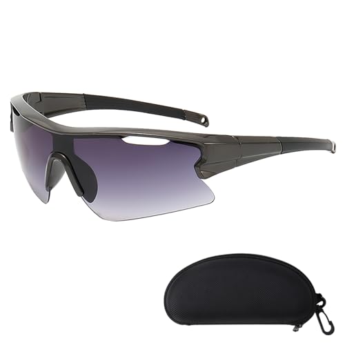 Pewcay Polarisierte Sport-Sonnenbrille für Damen und Herren – gebogener Rahmen, Anti-Beschlag-Belüftung, UV400-Schutz – leichte Fahrradbrille aus TR90 mit verstellbarer Nase (Blu) von Pewcay