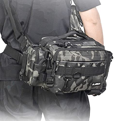 Angelgürteltasche | Über der Schulter Angelausrüstungstasche, wetterfeste Angelausrüstungstaschen zum Fliegenfischen, Köder, Rollen, Angeltaschen, Camouflage Pewell von Pewell