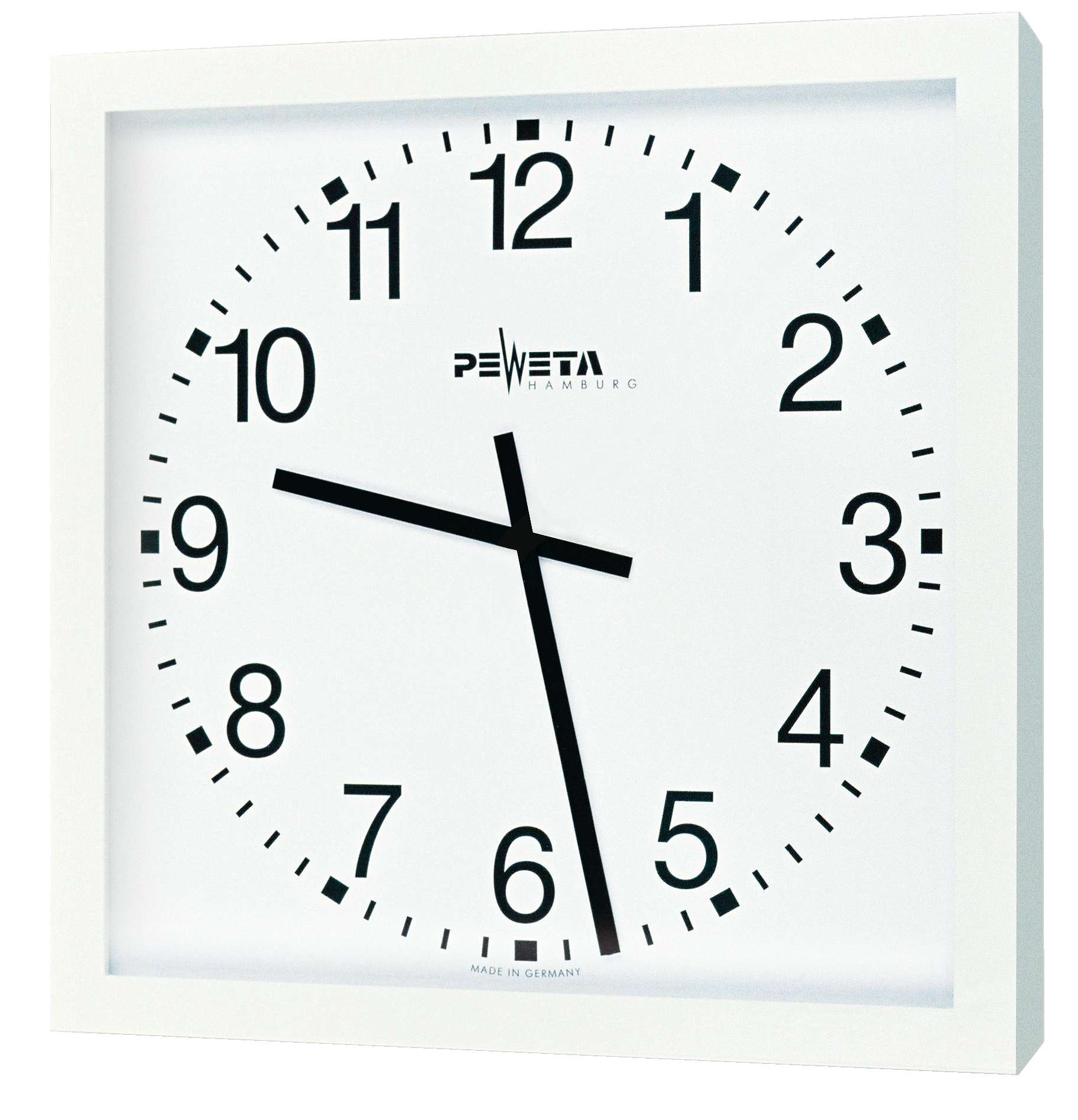 Peweta Wanduhr Großraum, 50x50, Batteriebetrieb, Feuchtraumausführung von Peweta