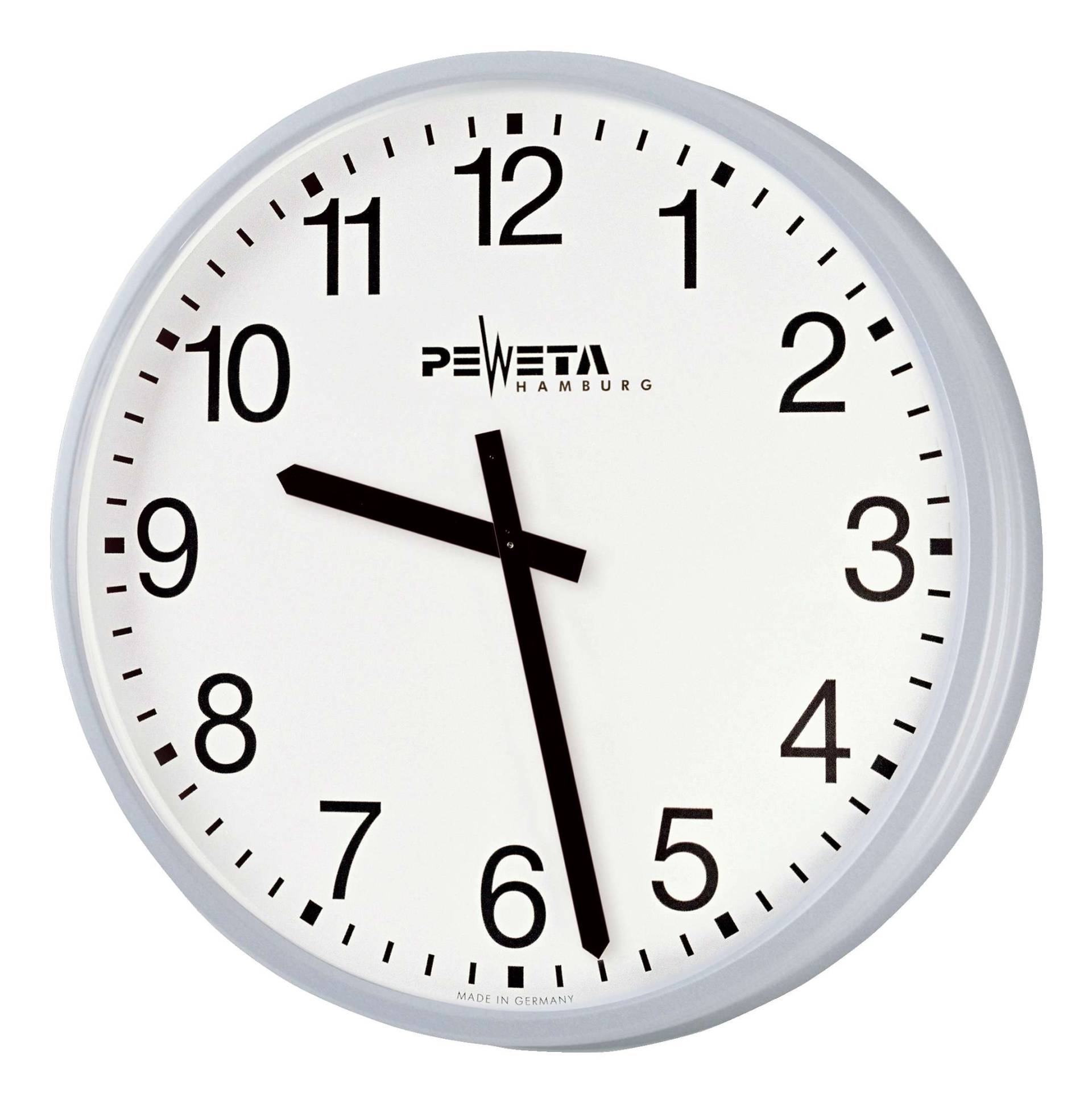 Peweta Wanduhr Großraum, ø 52 cm, Batteriebetrieb, Standard, Zifferblatt arabische Zahlen von Peweta