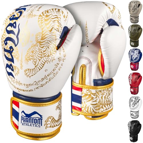 Phantom Athletics Boxhandschuhe Männer - Muay Thai | MMA und Kickbox | 10-16oz Boxing Gloves für Kampfsport | Box Handschuhe Herren, Damen und Kinder (Limited Edition - Weiß/Gold, 10 Oz) von Phantom Athletics
