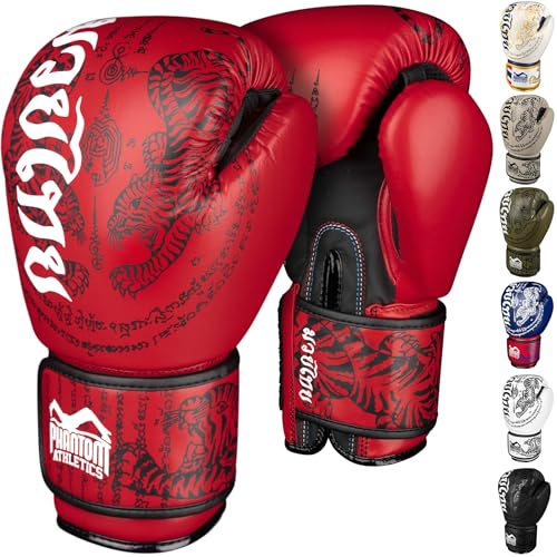 Phantom Athletics Boxhandschuhe Männer - Muay Thai | MMA und Kickbox | 10-16oz Boxing Gloves für Kampfsport | Box Handschuhe Herren, Damen und Kinder (Muay Thai - Rot, 14 Oz) von Phantom Athletics