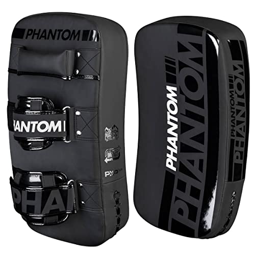 Phantom Athletics Pratzen - Thai Pads Set - Kampfsport Schlagpolster - 2 Stück (APEX Kick Pads - Schwarz) von Phantom Athletics