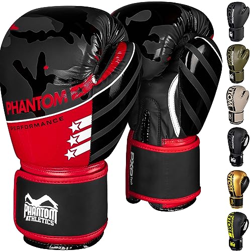 Phantom Boxhandschuhe APEX | MMA Thai Boxing Gloves | Männer (Raider - Schwarz/Rot, 10 Oz) von Phantom Athletics