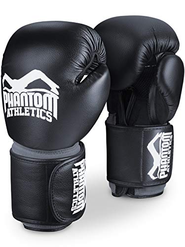 Phantom Boxhandschuhe Elite ATF | 10-16 oz | Profi Boxing Gloves Männer Damen (10 Oz, Schwarz/Grau) von Phantom Athletics