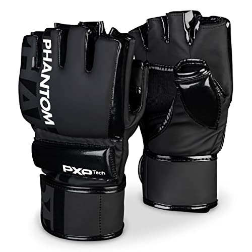 Phantom MMA Handschuhe APEX Hybrid | Profi Gloves für Fight, Sparring, Boxen, Freefight (S/M - Hybrid Schwarz) von Phantom Athletics