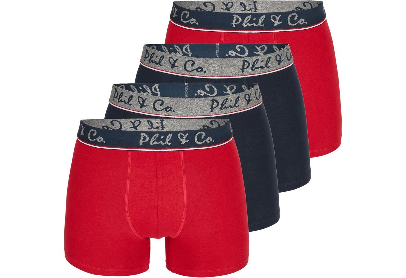 Phil & Co. Boxershorts 4er Pack Phil & Co Berlin Jersey Boxershorts Trunk Short Pant FARBWAHL (1-St) von Phil & Co.