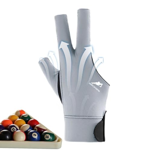 PhnkjGh Billardhandschuhe, Poolhandschuhe - Fingerlose Billardhandschuhe | 3-Finger-Pool-Handschuhe für die Linke oder rechte Hand, atmungsaktive Queue-Sporthandschuhe, atmungsaktive von PhnkjGh