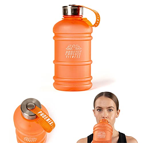 Phoenix Fitness RY1017 Trinkflasche Sport - Wasserflasche, Große Sportflasche, BPA Frei, Auslaufsicher Jug, Water Bottle für Fitness - 1 Liter, Orange von Phoenix Fitness