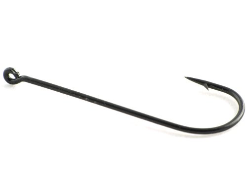 Phoxinus Aberdeen Meer-Angel-Haken, schwarz, schwarz, Hook Size 1/0, Packet of 50 Hooks von Phoxinus