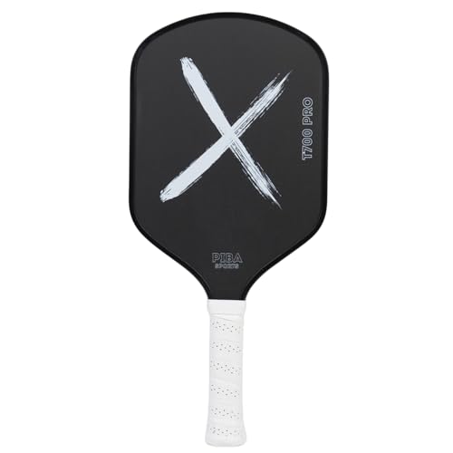 PIBA Sports PRO Pickleball Schläger – T700 Carbon, 16mm Honeycomb, Angeraute Oberfläche für Top Spin, Verlängerter Griff, Leicht und Präzise, Für Fortgeschrittene und Profis X PRO von PiBa Sports
