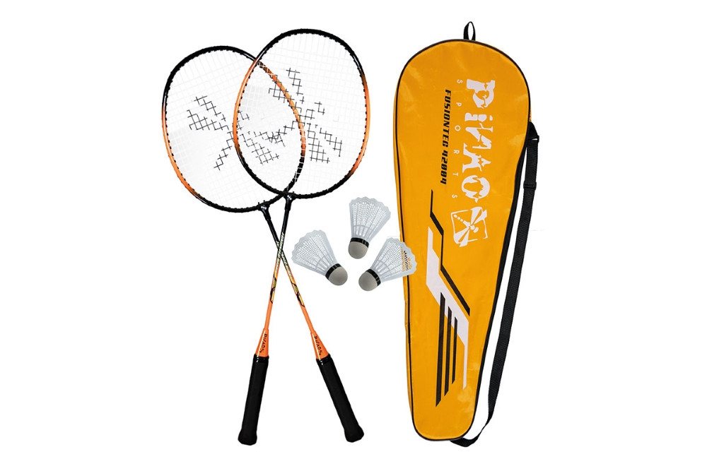 PiNAO Sports Badmintonschläger Badminton-Set, (Family" Orange, 6-tlg) von PiNAO Sports