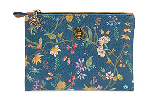 PiP Studio Cosmetic Flat Pouch Small Petites Fleurs/Star Tile Dark Blue 19.5x13x1cm von PiP Studio