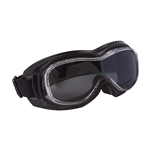 PiWear Motorradbrille Überbrille Schutzbrille Toronto, schwarz mit dunkel getöntem Glas von PiWear