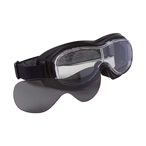 PiWear Motorradbrille Überbrille Schutzbrille Toronto Kit, schwarzer Rahmen mit klarem und dunklem Glas von PiWear