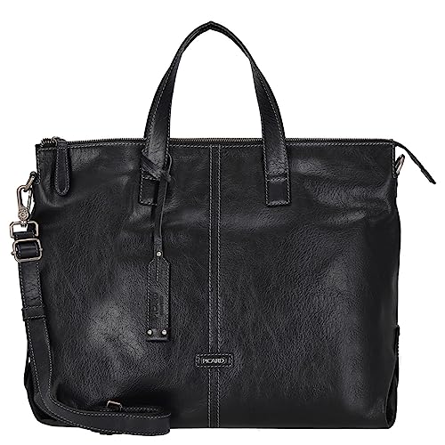 Picard Damen Shopper Eternity aus Wasserbüffelleder mit Reißverschluss in der Farbe Schwarz, 50733E1743 von Picard