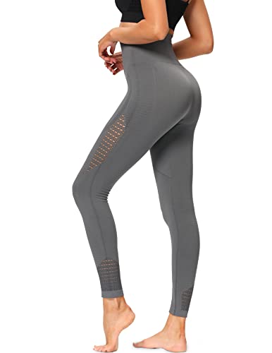 Picotee Sport Leggings Damen High Waist Sporthose Push Up Leggins Blickdicht Grau X-Large von Picotee