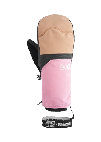 Picture W Kali Mitts Colorblock-Braun-Pink - wasserdichte atmungsaktive Damen Fausthandschuhe, Größe 7 - Farbe Cashmere von Picture