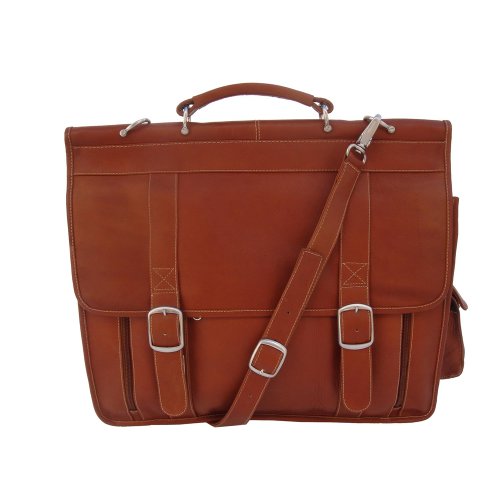 Piel Leather European Briefcase, Saddle, One Size von Piel Leather