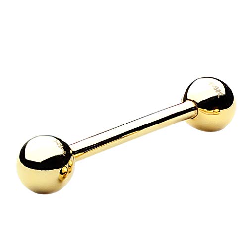 Barbell Stab Piercing Hantel Stecker Zungenpiercing Zunge Intim Brust Ohr Tragus Helix Ohrpiercing Kugel Echt Gold 585 Gelbgold 1,6mm x 14mm x 5mm von Piercingfaktor