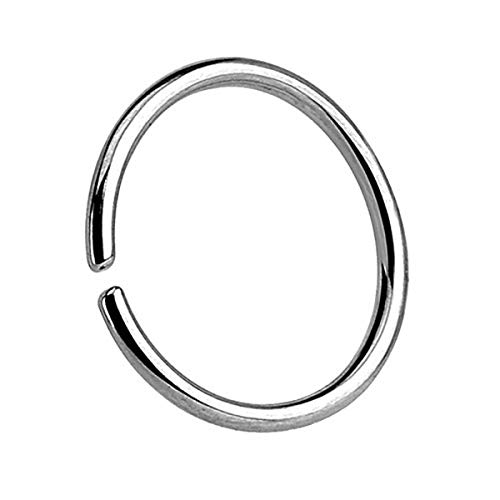 Piercingfaktor Continuous Piercing 925 Silber Fake Hoop Ring Septum Tragus Helix Ohr Nase Lippe Nasenring Nasenpiercing Ohrklemme 1,0mm x 8mm von Piercingfaktor