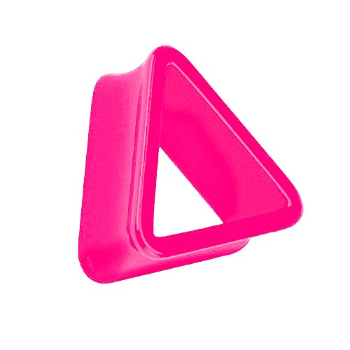Piercingfaktor Flesh Tunnel Kunststoff Double Flared Dreieck Ohr Plug Ear Piercing Farbig Pink 10mm von Piercingfaktor
