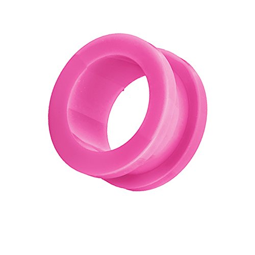 Piercingfaktor Flesh Tunnel Ohr Schraub Ear Plug Piercing Kunststoff Acryl Schraubverschluss Rund Creole 6mm Pink von Piercingfaktor