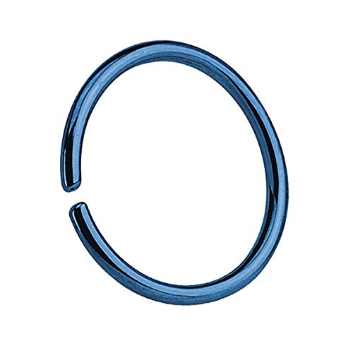 Piercingfaktor Universal Continuous Piercing biegbarer Fake Hoop Ring Septum Tragus Helix Ohr Nase Lippe Nasenring Nasenpiercing Blau 1.0mm x 10mm von Piercingfaktor