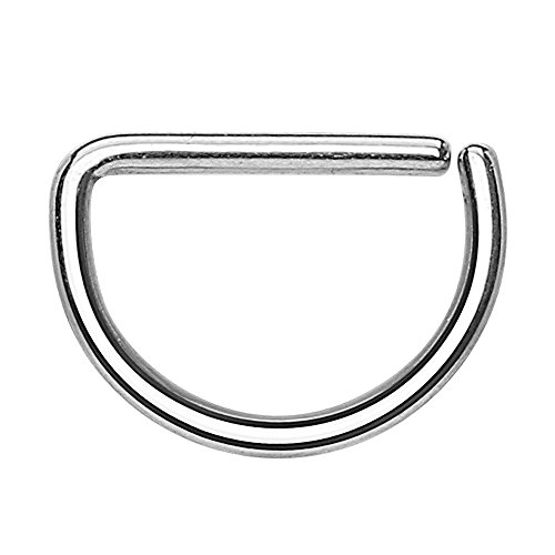 Piercingfaktor Universal D Ring Piercing Septum Tragus Helix Ohr Nase Lippe Brust Intim Nasenpiercing Lippenpiercing Silber 1,2mm x 8mm von Piercingfaktor