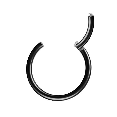 Piercingfaktor Universal Piercing Segmentring Scharnier Clicker Segment Ring Septum Tragus Helix Ohr Nase Lippe Brust Intim Schwarz 1.2mm x 10mm von Piercingfaktor