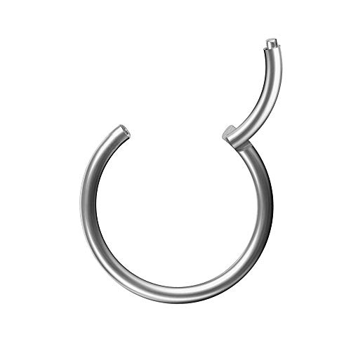 Piercingfaktor Universal Piercing Segmentring Scharnier Clicker Segment Ring Septum Tragus Helix Ohr Nase Lippe Brust Intim Silber 1.0mm x 9mm von Piercingfaktor