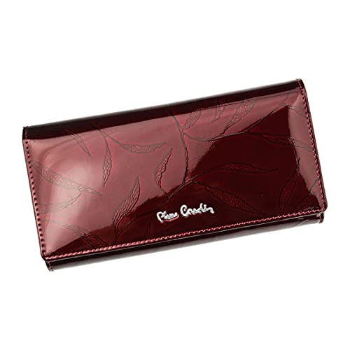 Pierre Cardin Brieftasche für Damen aus 100% Naturleder Lackiert 18,5 x 10 x 3 cm Für 9 Karten 2 Scheinfächer 1 Münzfach Farbe Rot von Pierre Cardin
