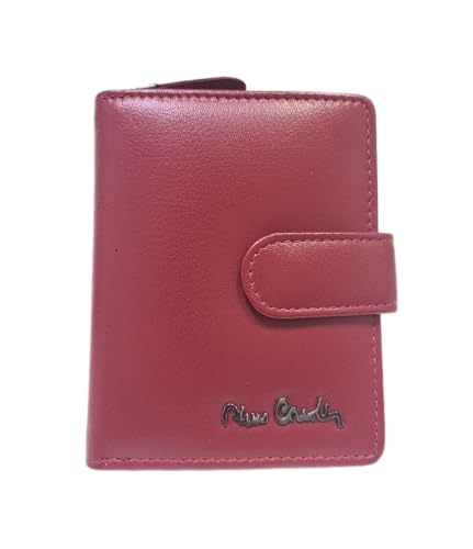 Pierre Cardin Geldbörse aus echtem Leder mit Reißverschluss und Logo aus brüniertem Metall, 9 Kartenfächer, Doppelfach, Dokumentenhalter, Maße 11 x 9 x 2,5 cm, Art. 2510, rot, 11X9x2,5, Modern von Pierre Cardin