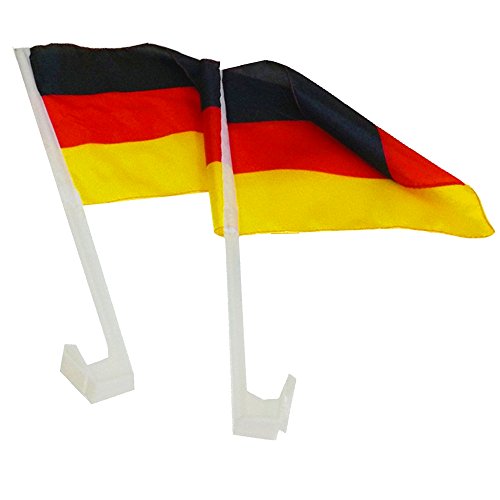 Piersando Autofahne Set 2 Stück Auto Fahne Fussball EM & WM Länderflagge Fanartikel Land Flagge Autoset Deutschland von Piersando