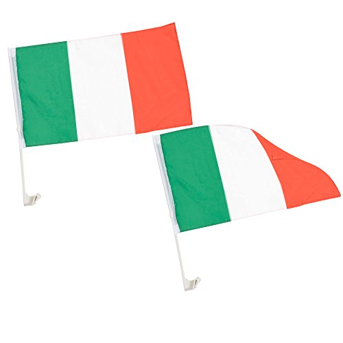 Piersando Autofahne Set 2 Stück Auto Fahne Fussball EM & WM Länderflagge Fanartikel Land Flagge Autoset Italien von Piersando