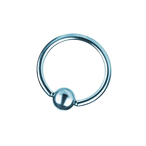 Piersando BCR Big Captive Bead Ring Piercing Klemmring Kristall Klemm Kugel für Septum Brust Tragus Helix Nase Lippe Ohr Intim Nippel Hellblau 1,2mm x 10mm x 4mm von Piersando