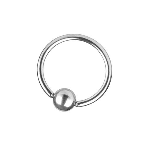 Piersando BCR Big Captive Bead Ring Piercing Klemmring Kristall Klemm Kugel für Septum Brust Tragus Helix Nase Lippe Ohr Intim Nippel Silber 1,2mm x 10mm x 4mm von Piersando