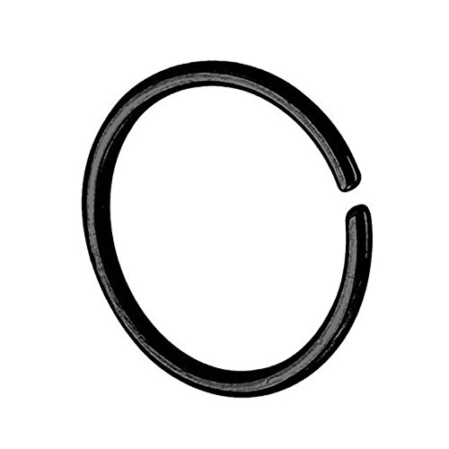 Piersando Continuous Piercing 925 Silber Fake Hoop Ring für Septum Ohr Tragus Helix Nase Lippe Ohr Nasenpiercing Nasenring Schwarz 1,2mm x 10mm von Piersando