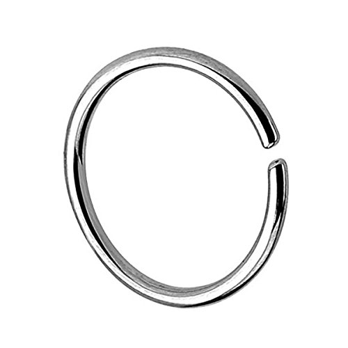 Piersando Continuous Piercing 925 Silber Fake Hoop Ring für Septum Ohr Tragus Helix Nase Lippe Ohr Nasenpiercing Nasenring Silber 1,0mm x 10mm von Piersando
