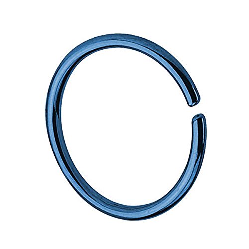 Piersando Continuous Piercing Chirurgenstahl Fake Hoop Ring für Septum Ohr Tragus Helix Nase Lippe Ohr Nasenpiercing Nasenring Blau 0,8mm x 8mm von Piersando