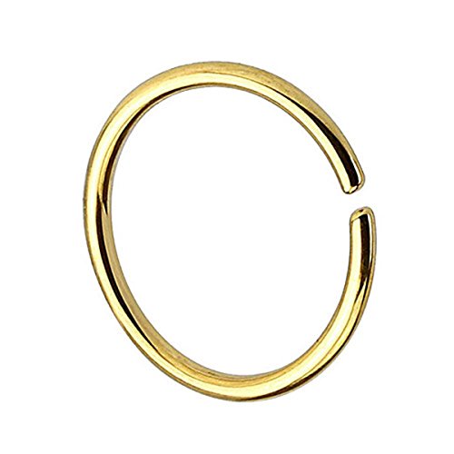 Piersando Continuous Piercing Chirurgenstahl Fake Hoop Ring für Septum Ohr Tragus Helix Nase Lippe Ohr Nasenpiercing Nasenring Gold 0,8mm x 6mm von Piersando