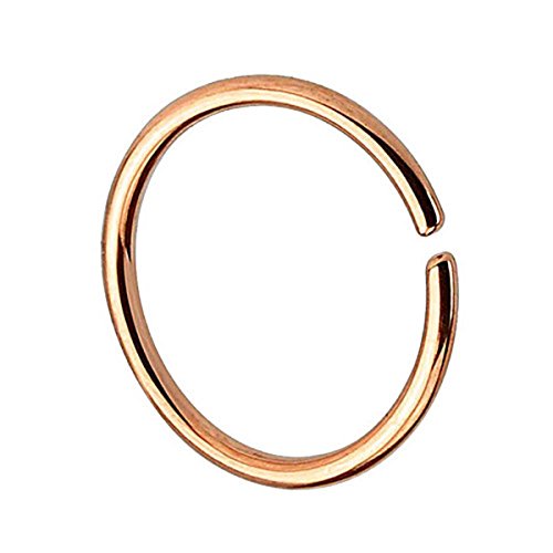 Piersando Continuous Piercing Chirurgenstahl Fake Hoop Ring für Septum Ohr Tragus Helix Nase Lippe Ohr Nasenpiercing Nasenring Rosegold 0,8mm x 8mm von Piersando